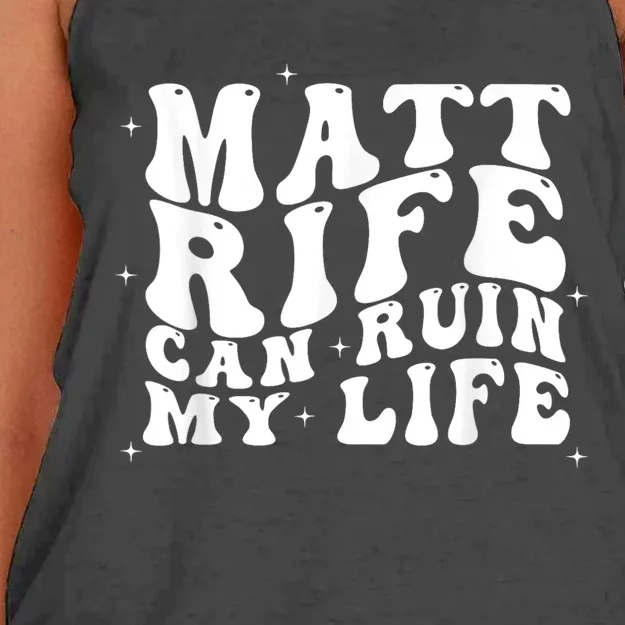 Matt Rife Can Ruin My Life Funny Wavy Retro Women's Knotted Racerback Tank