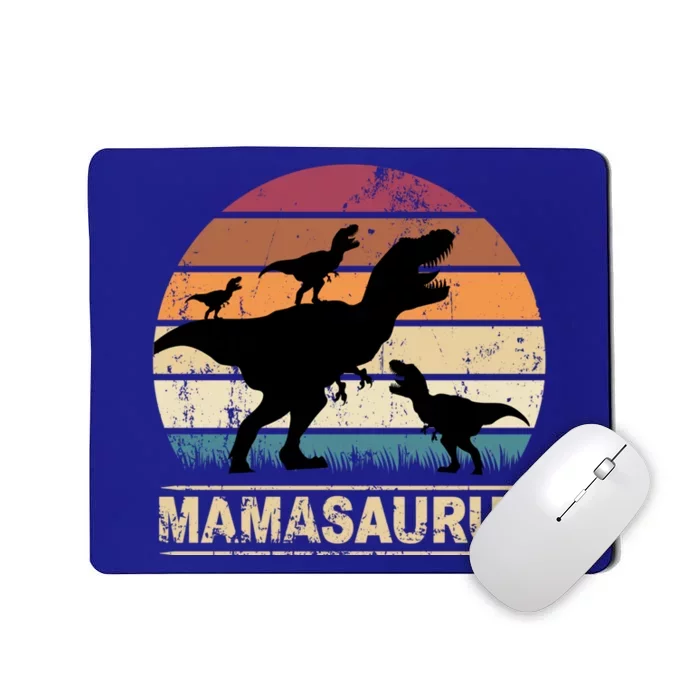 Mamasaurus Rex Dinosaur Triplet Dino Cool Gift Mom With Three Cool Gift Mousepad