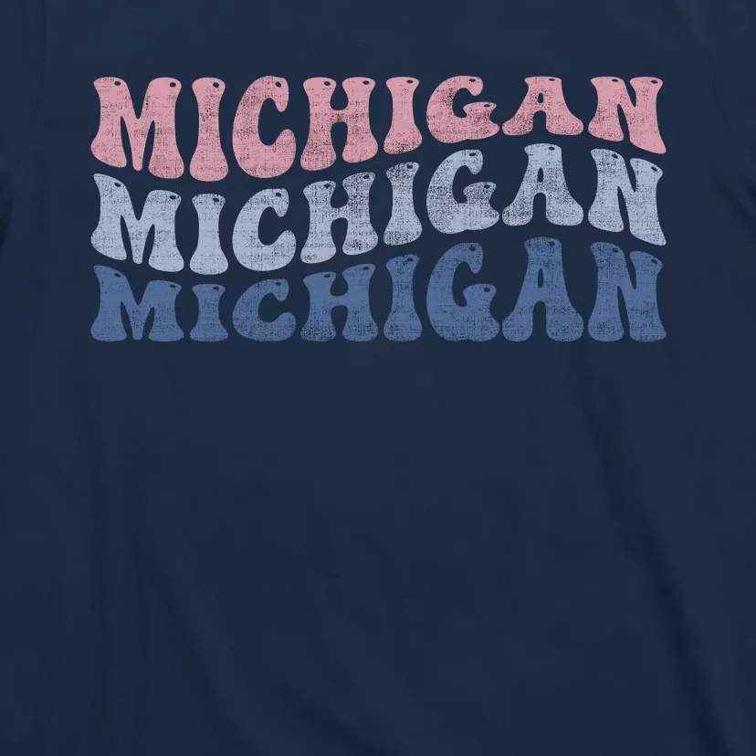 Michigan Retro Distressed Logo T-Shirt