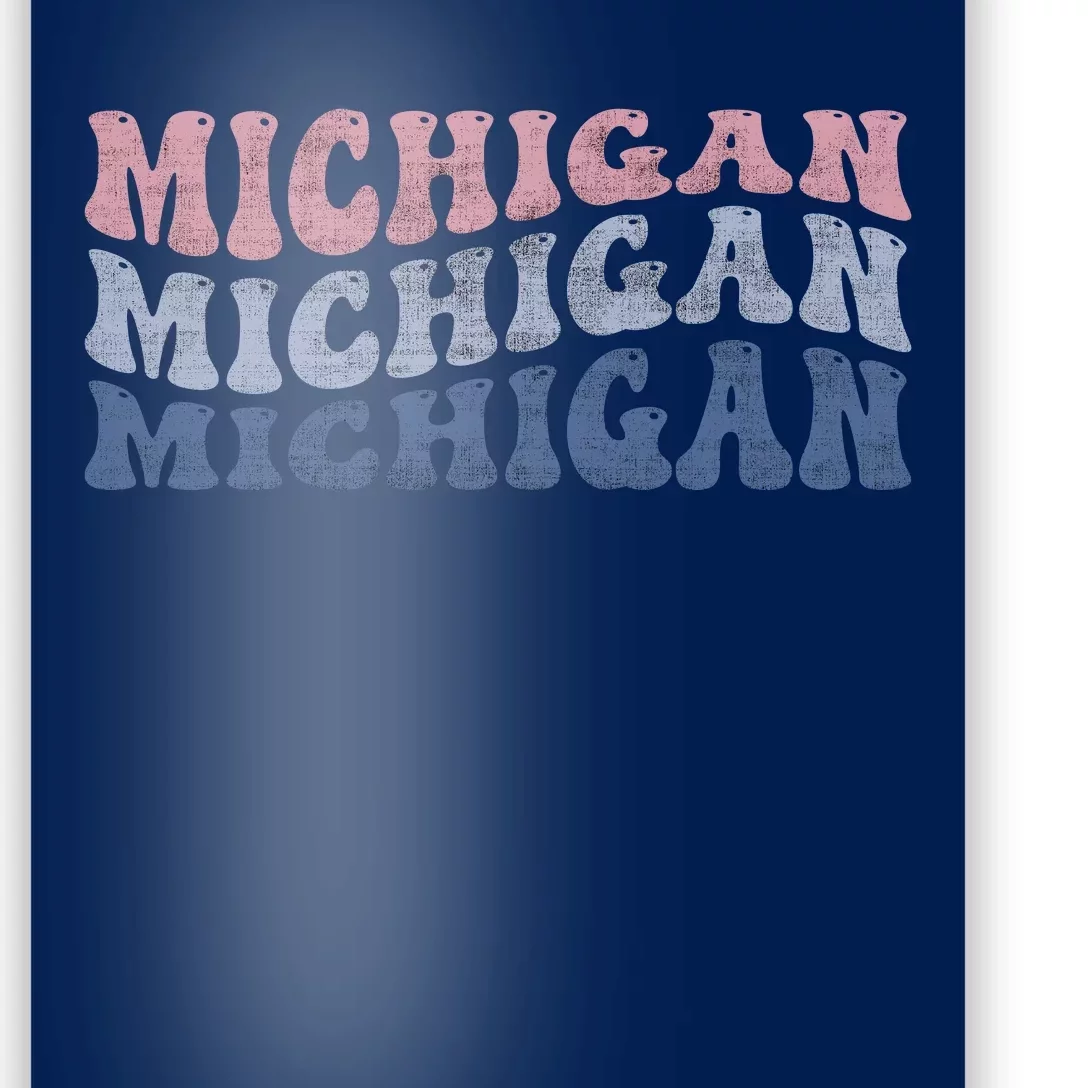 Michigan Retro Distressed Logo Poster