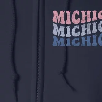 Michigan Retro Distressed Logo Full Zip Hoodie