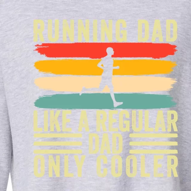 Marathon Runner Design Father Day For Running Dad Cute Gift Cropped Pullover Crew