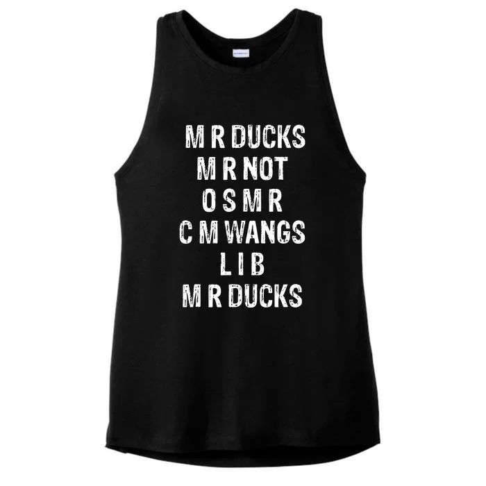 M R Ducks M R Not O S M R C M Wings Duck Lover Funny Duck Ladies Tri-Blend Wicking Tank