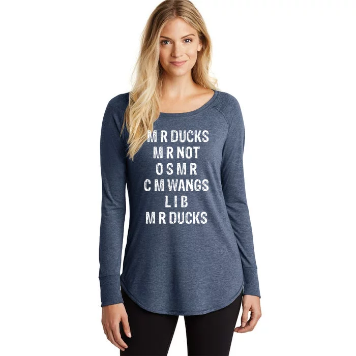 M R Ducks M R Not O S M R C M Wings Duck Lover Funny Duck Women's Perfect Tri Tunic Long Sleeve Shirt