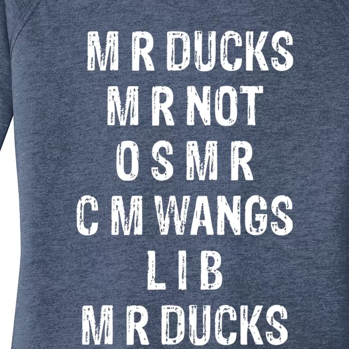 M R Ducks M R Not O S M R C M Wings Duck Lover Funny Duck Women's Perfect Tri Tunic Long Sleeve Shirt