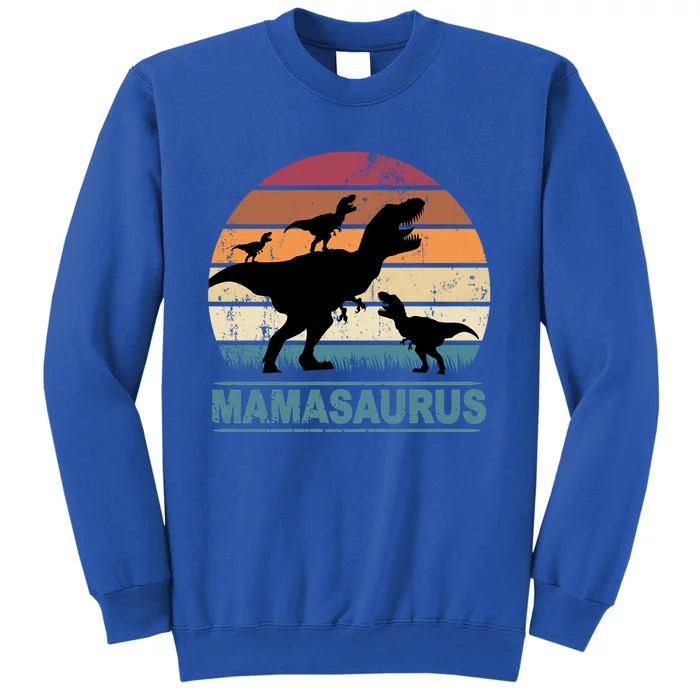 Mamasaurus Rex Dinosaur Triplet Dino With Three Child Tall Sweatshirt