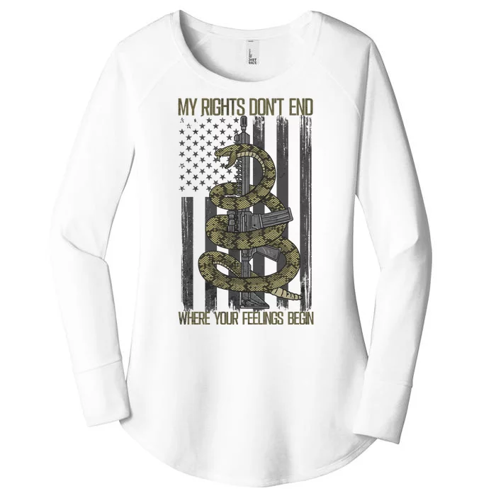 My Rights Don't End Where Your Feelings Begin Women's Perfect Tri Tunic Long Sleeve Shirt