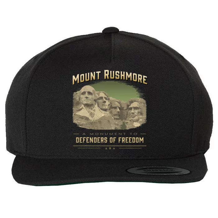 Mount Rushmore Defenders Of Freedom South Dakota USA Wool Snapback Cap