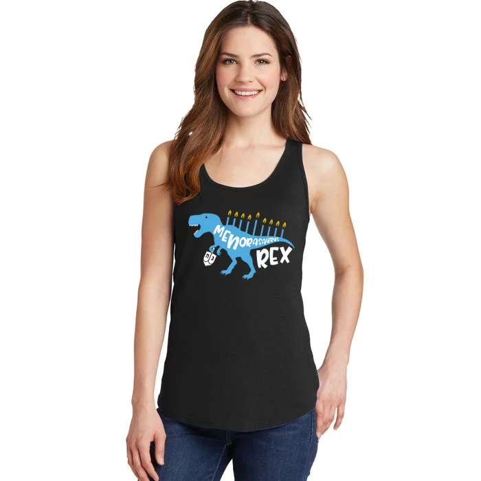 Menorasaurus Rex Dinosaur Hanukkah Jewish Ladies Essential Tank