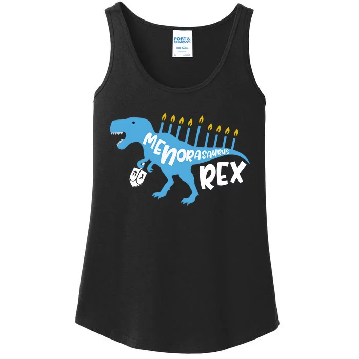 Menorasaurus Rex Dinosaur Hanukkah Jewish Ladies Essential Tank