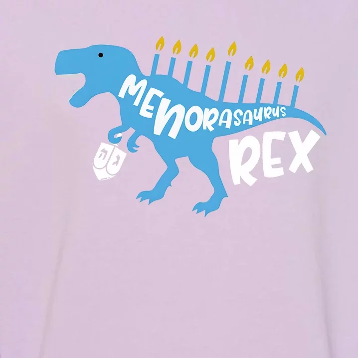 Menorasaurus Rex Dinosaur Hanukkah Jewish Garment-Dyed Sweatshirt