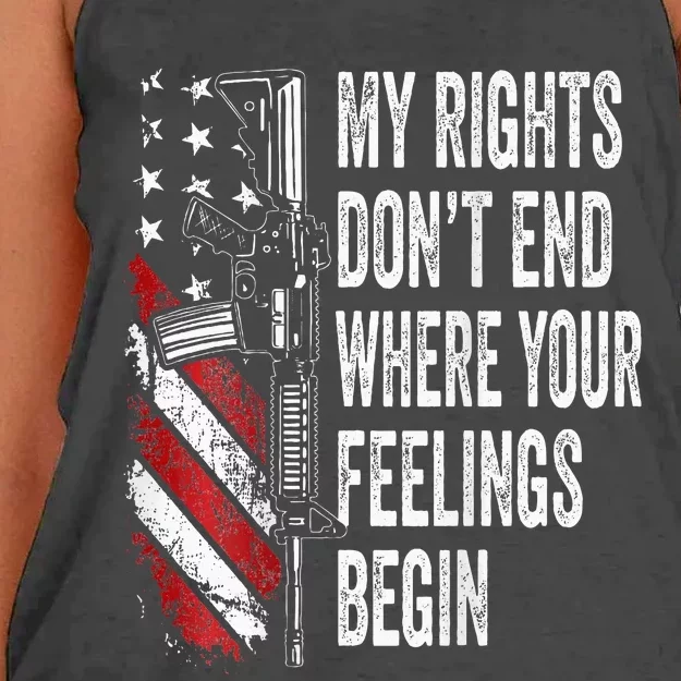 My Rights DonT End Where Your Feelings Begin Women's Knotted Racerback Tank