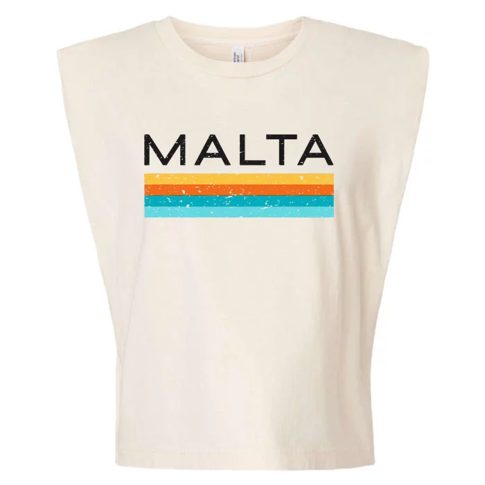 Malta Retro Design Garment-Dyed Women's Muscle Tee