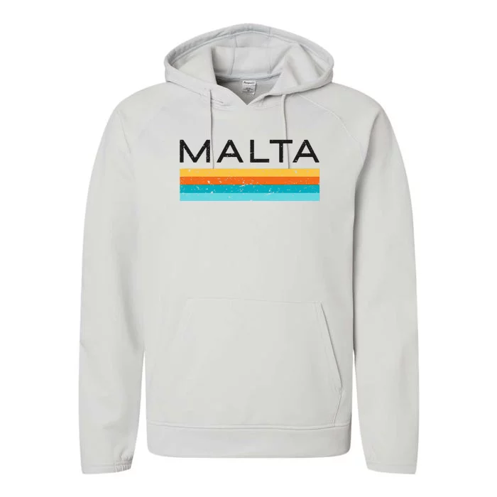 Malta Retro Design Performance Fleece Hoodie