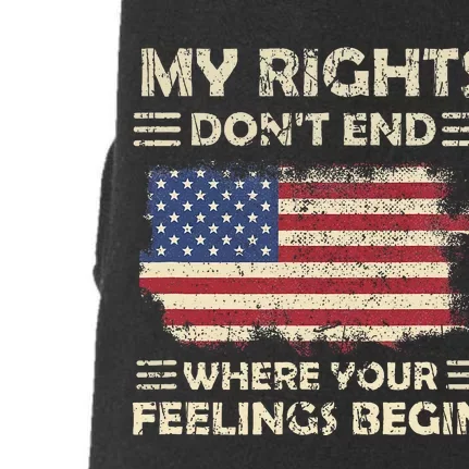 My Rights DonT End Where Feelings Begin Funny Anti Politics Doggie 3-End Fleece Hoodie