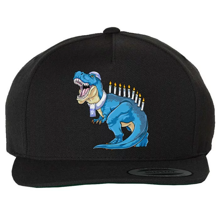 Menorasaurus Rex Dinosaur Happy Hanukkah Pjs Family Matching Wool Snapback Cap