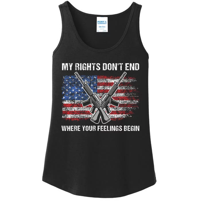 My Rights DonT End Where Your Feelings Begin American Guns Ladies Essential Tank