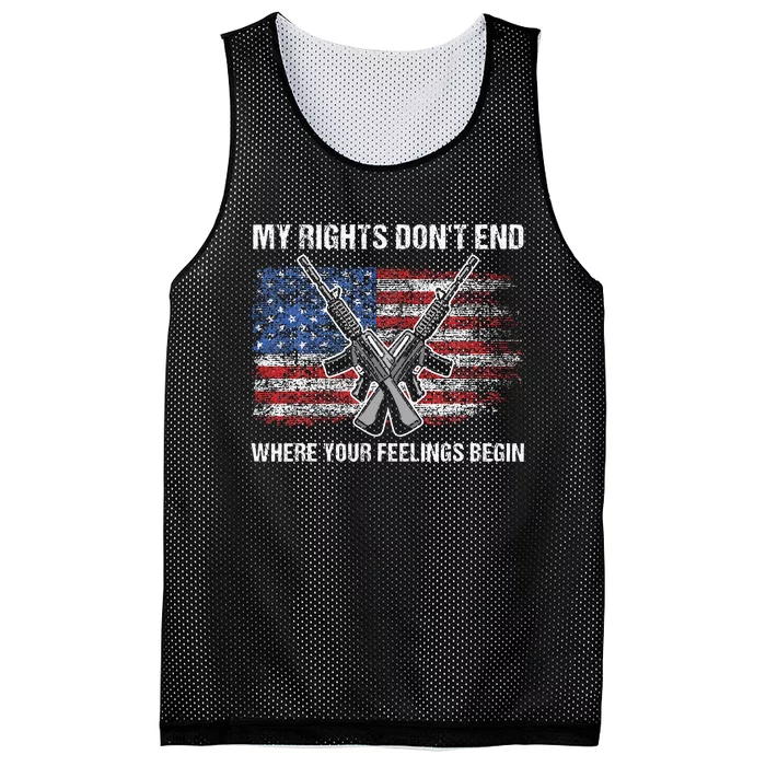 My Rights DonT End Where Your Feelings Begin American Guns Mesh Reversible Basketball Jersey Tank