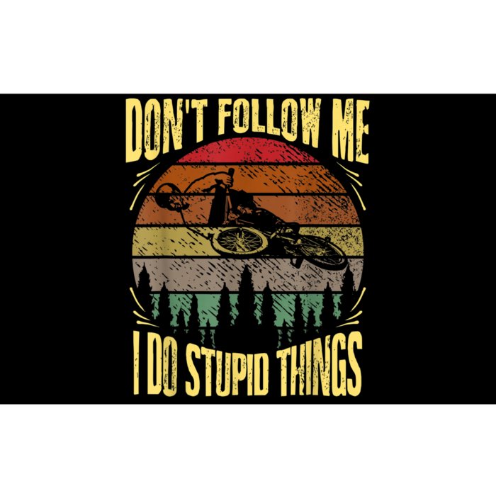 Mens Retro Don't Follow Me I Do Stupid Things BMX Rider Bumper Sticker