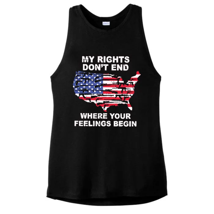 My Rights Dont End Where Your Feelings Begin Ladies Tri-Blend Wicking Tank