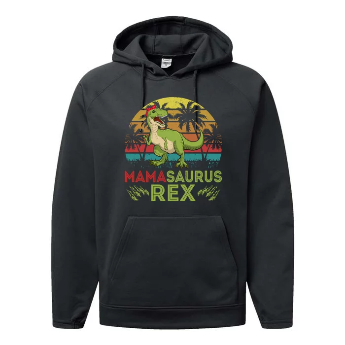 Mamasaurus Rex Dinosaur Funny Mom Performance Fleece Hoodie