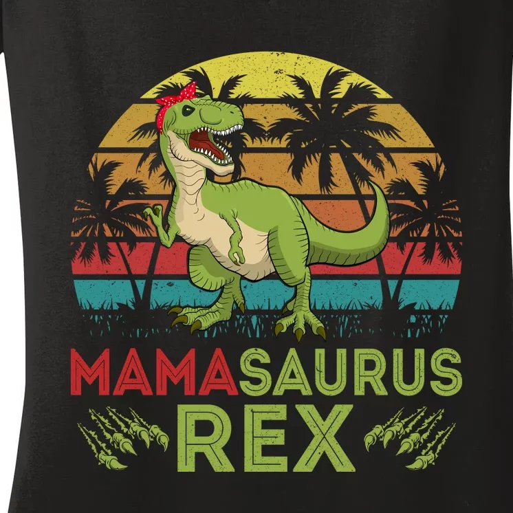 Mamasaurus Rex Dinosaur Funny Mom Women's V-Neck T-Shirt