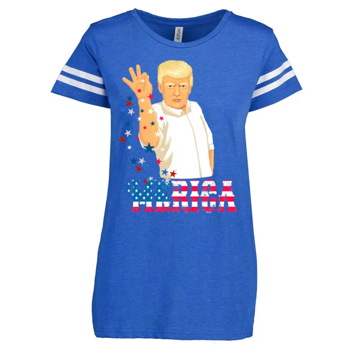 Merica Re Elect Trump 45 Second Term 4th July 2020 Gift Enza Ladies Jersey Football T-Shirt