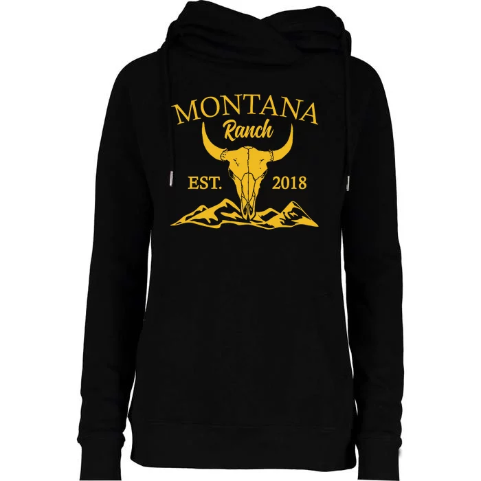 Montana Ranch Est 2018 Womens Funnel Neck Pullover Hood