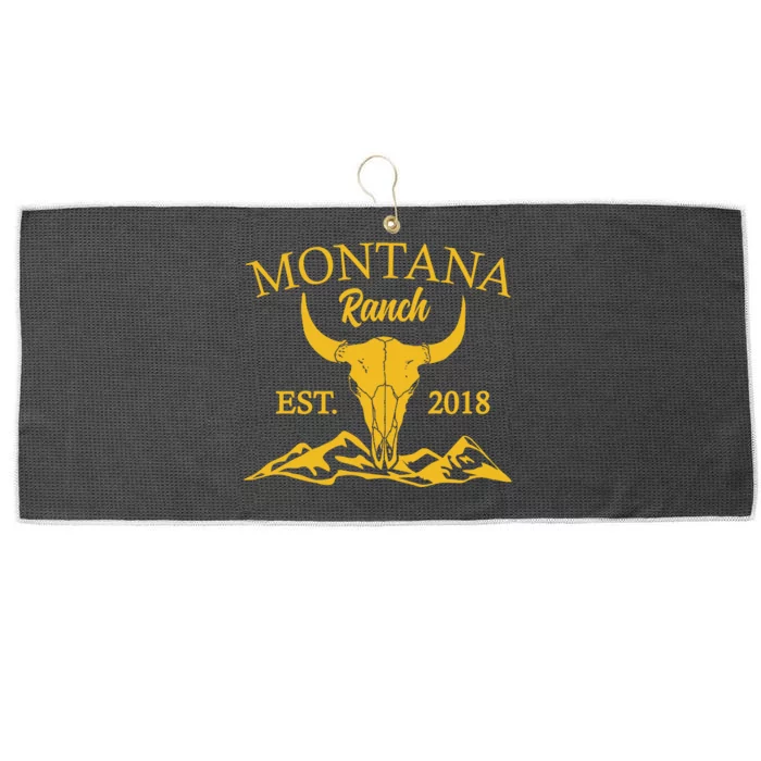 Montana Ranch Est 2018 Large Microfiber Waffle Golf Towel