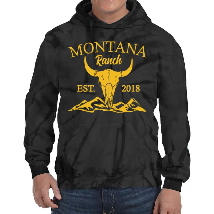 Montana Ranch Est 2018 Tie Dye Hoodie