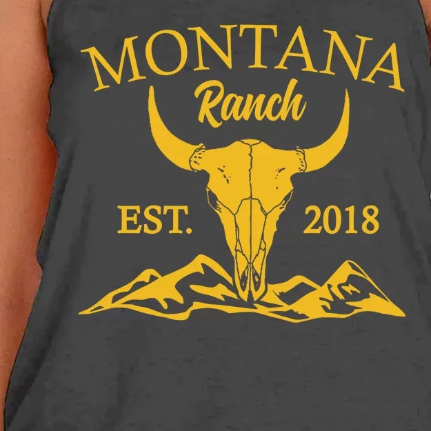 Montana Ranch Est 2018 Women's Knotted Racerback Tank