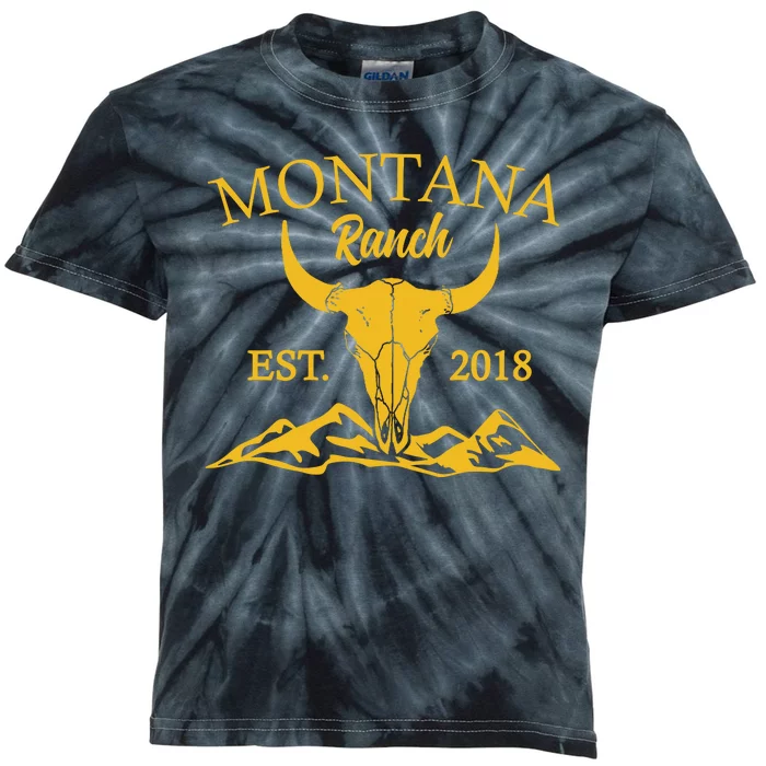 Montana Ranch Est 2018 Kids Tie-Dye T-Shirt