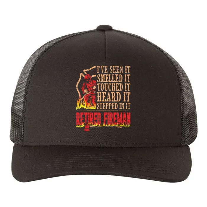 Men Retired Fireman Firefighter Axe Fire Gift Yupoong Adult 5-Panel Trucker Hat