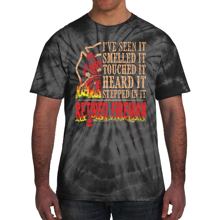 Men Retired Fireman Firefighter Axe Fire Gift Tie-Dye T-Shirt