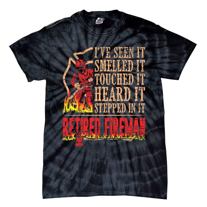 Men Retired Fireman Firefighter Axe Fire Gift Tie-Dye T-Shirt