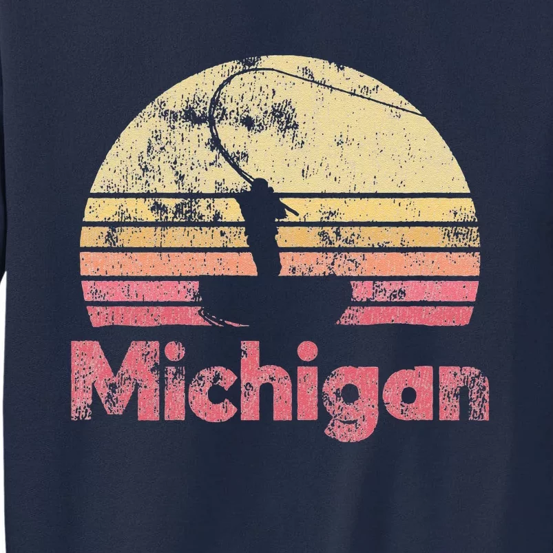 Michigan Retro Fishing Tall Sweatshirt