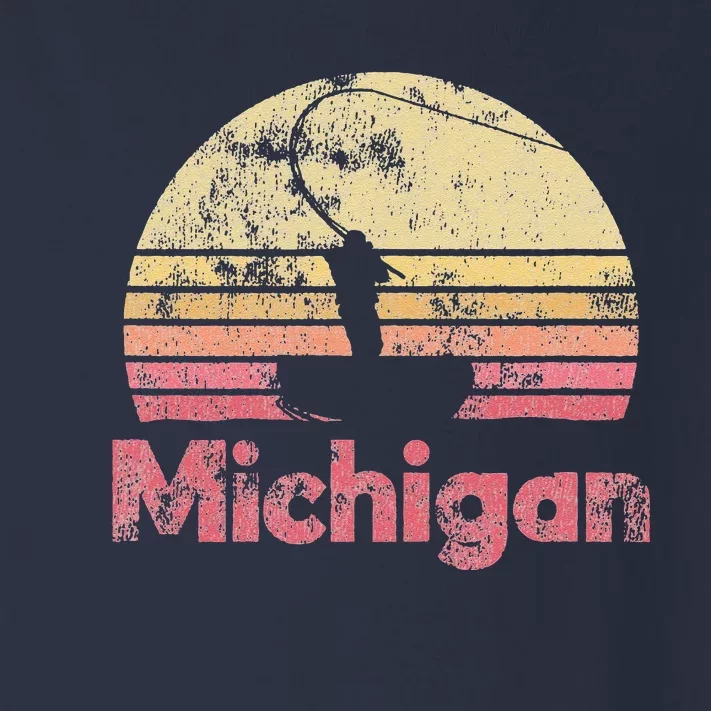 Michigan Retro Fishing Toddler Long Sleeve Shirt