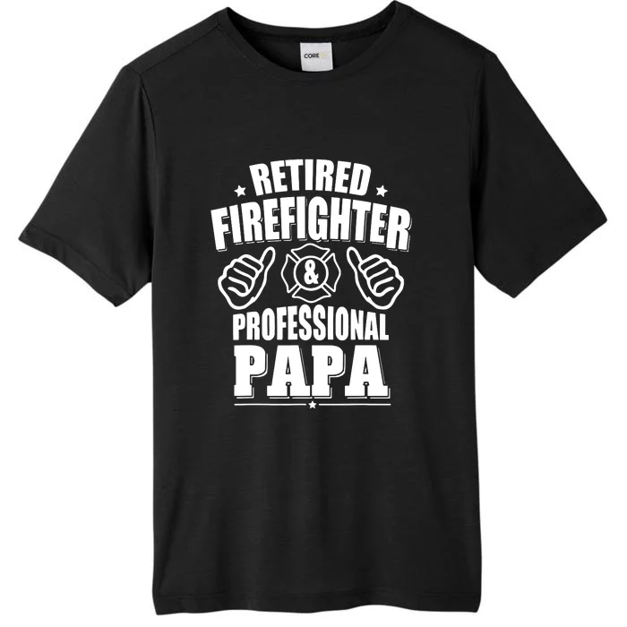 Mens Retired Firefighter & Papa Retirement Gift ChromaSoft Performance T-Shirt