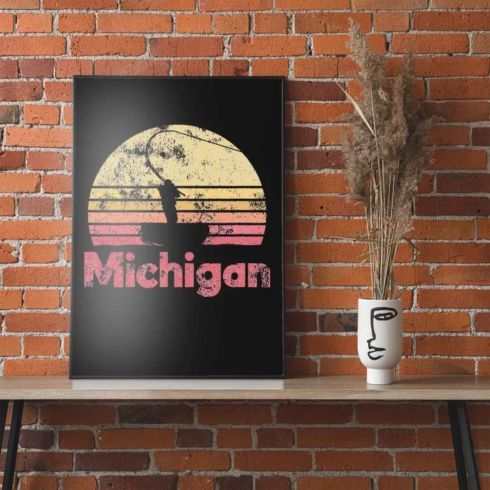 Michigan Retro Fishing Poster