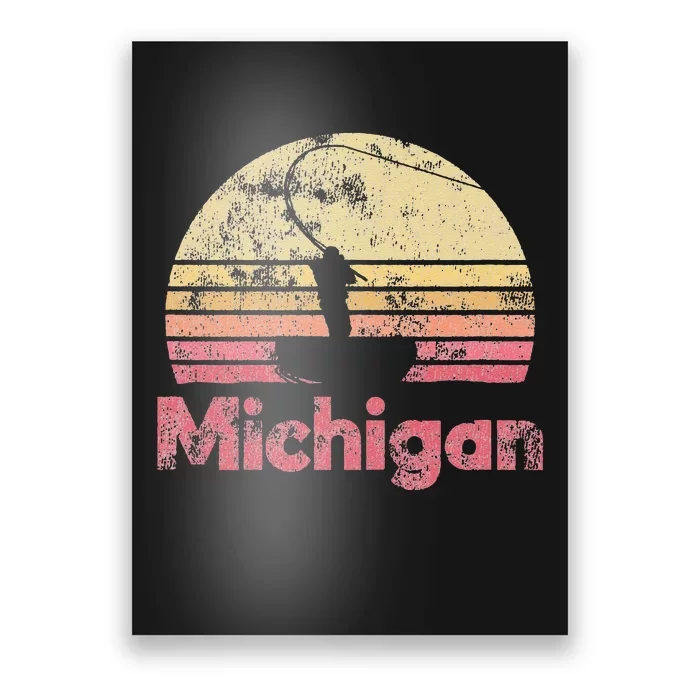 Michigan Retro Fishing Poster