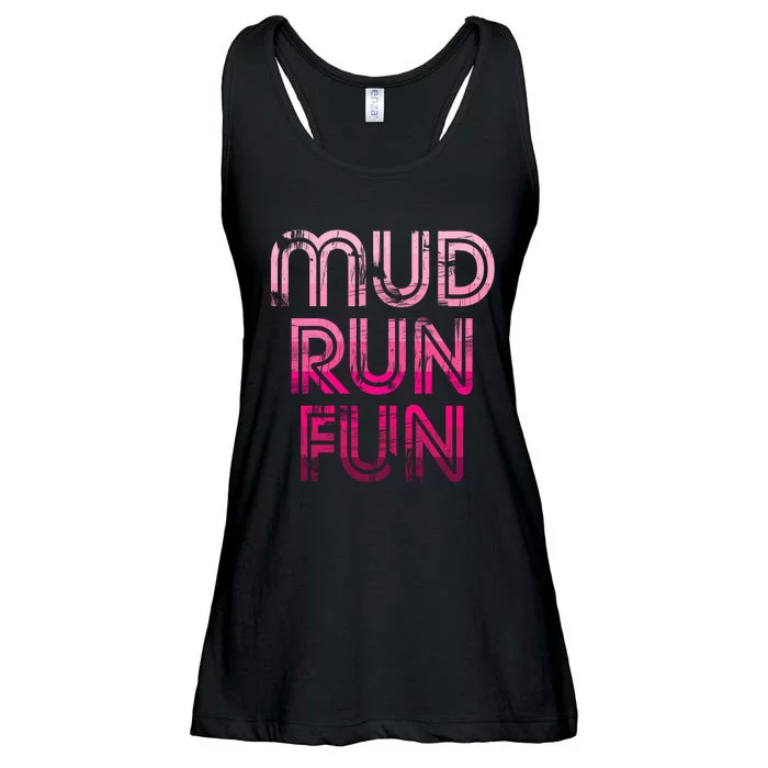 Mud Run Fun Mudder PINK Trail Running And Mudding Ladies Essential Flowy Tank