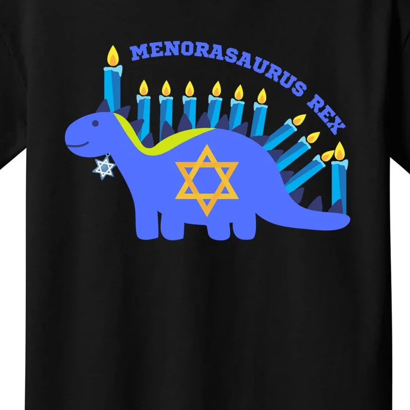 Menorasaurus Rex Funny Hanukkah Kids T-Shirt