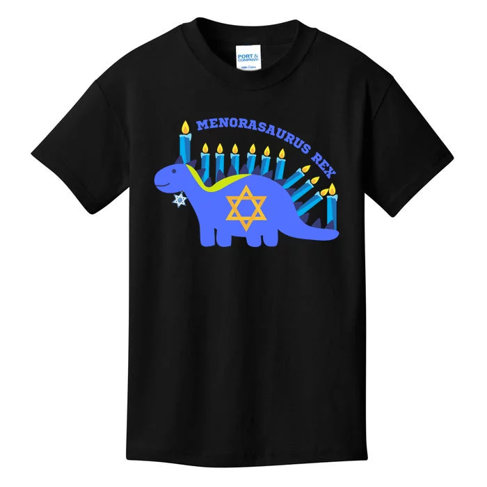 Menorasaurus Rex Funny Hanukkah Kids T-Shirt