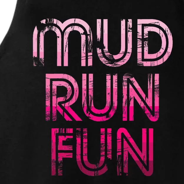 Mud Run Fun Mudder Pink Trail Running And Mudding Ladies Tri-Blend Wicking Tank