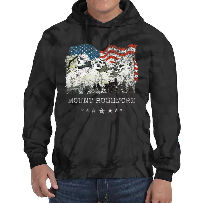 Mount Rushmore Flag Souvenirs Tie Dye Hoodie