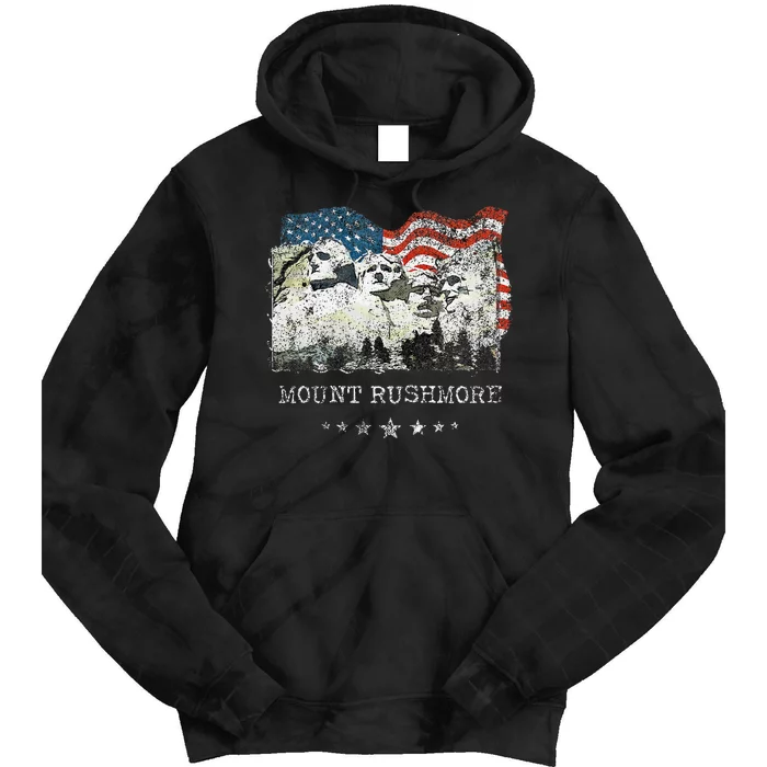 Mount Rushmore Flag Souvenirs Tie Dye Hoodie