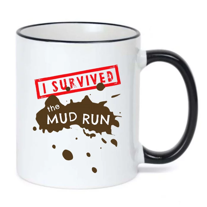 Mud Run Fun I Survived Team Runners Running Workout Black Color Changing Mug