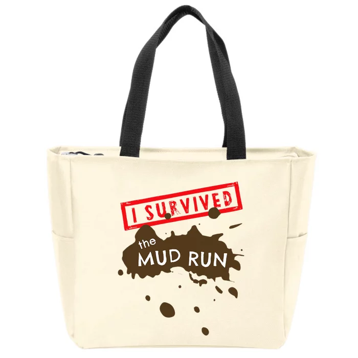 Mud Run Fun I Survived Team Runners Running Workout Zip Tote Bag