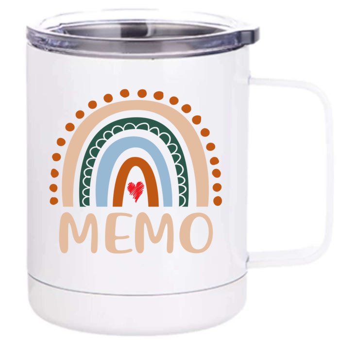 Memo Rainbow Grandma Cute Mothers Day Funny Memo Gift Front & Back 12oz Stainless Steel Tumbler Cup