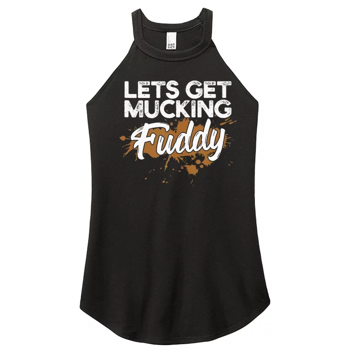 Mud Run Gear Funny 5k Marathon Running Apparel Mud Team Women’s Perfect Tri Rocker Tank